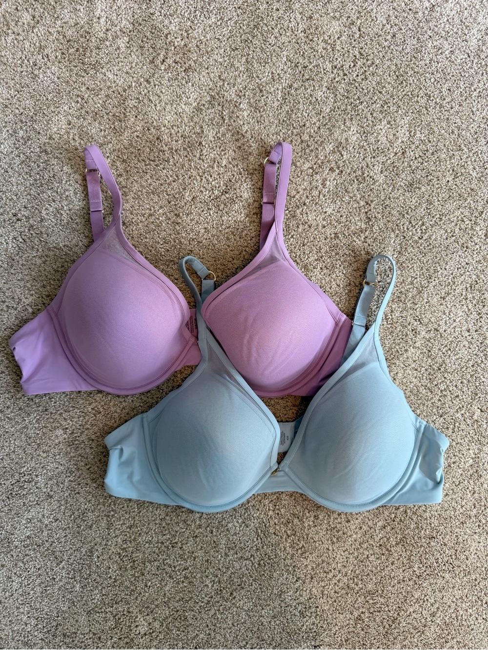 THIRDLOVE Bras 24/7 Classic Contour Plunge Bra Purple Pink Removable Pads 42B - Picture 1 of 13